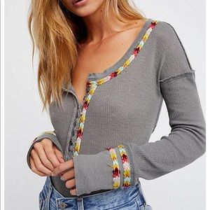 Free People Rainbow Henley Thermal